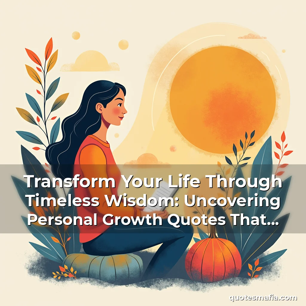 Read more about the article Transform Your Life Through Timeless Wisdom: Uncovering Personal Growth Quotes That Inspire Change